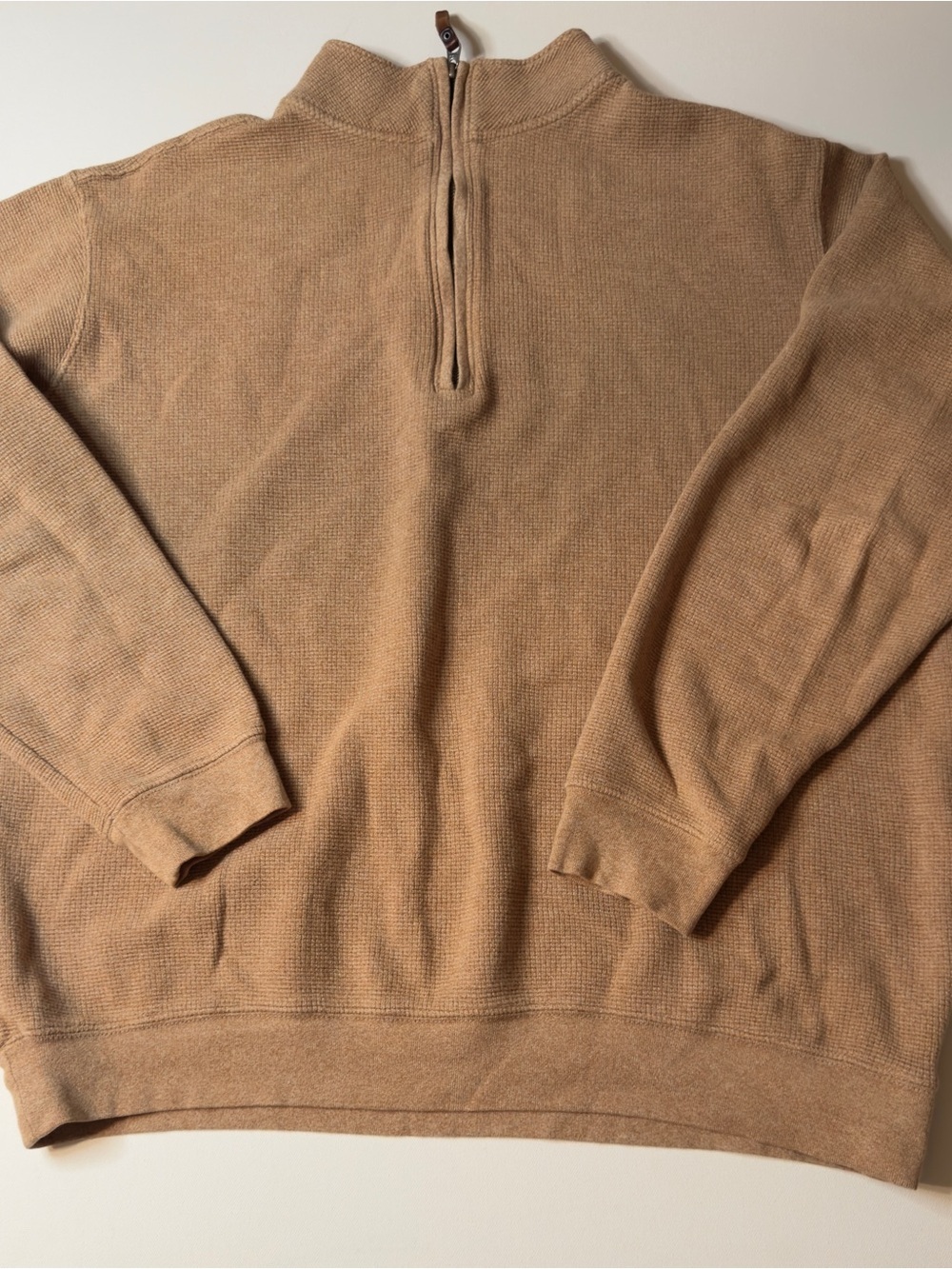EUC Men's Woolrich Half Zip Pull-over Sweater in Camel Color Size XL (KB10)